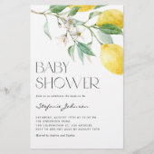 Waterverf Lemon Summer Baby shower Uitnodiging (Voorkant)