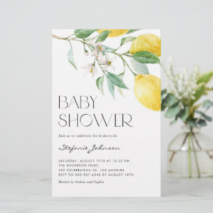Waterverf Lemon Summer Baby shower Uitnodiging