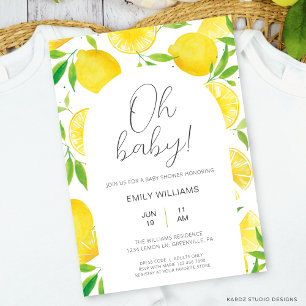 Waterverf Lemon Summer Baby shower Uitnodiging