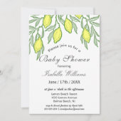 Waterverf Lemon Summer Baby shower Uitnodiging (Voorkant)