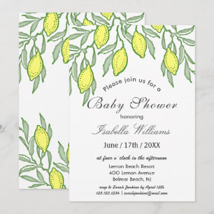 Waterverf Lemon Summer Baby shower Uitnodiging