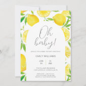 Waterverf Lemon Summer Oh Baby Baby shower Kaart (Voorkant)