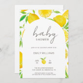 Waterverf Lemon Thema Baby shower Uitnodiging (Voorkant / Achterkant)