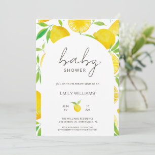 Waterverf Lemon Thema Baby shower Uitnodiging