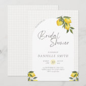 Waterverf Lemon Thema Bruidsdouche Uitnodiging (Voorkant / Achterkant)