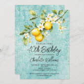 Waterverf Lemon Theme 40th Birthday Kaart (Voorkant / Achterkant)