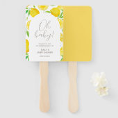 Waterverf Lemon Theme Baby shower Handwaaier (Voorkant en achterkant)