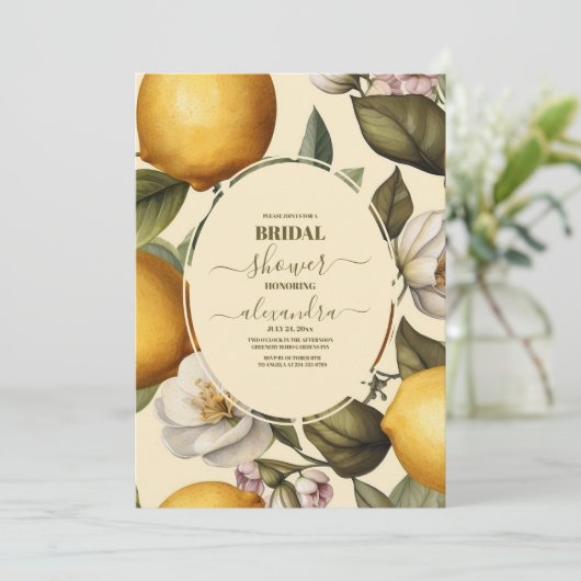 Waterverf Lemon Theme Vrijgezellenfeest Kaart (Staand voorkant)