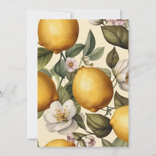 Waterverf Lemon Theme Vrijgezellenfeest Kaart (Achterkant)