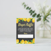 Waterverf Lemon Tree Baby shower Diaper Raffle Informatiekaartje (Staand voorkant)