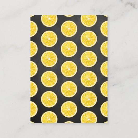 Waterverf Lemon Tree Baby shower Diaper Raffle Informatiekaartje (Achterkant)