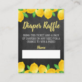 Waterverf Lemon Tree Baby shower Diaper Raffle Informatiekaartje (Voorkant)