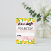 Waterverf Lemon Tree Baby shower Diaper Raffle Informatiekaartje (Staand voorkant)