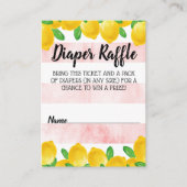 Waterverf Lemon Tree Baby shower Diaper Raffle Informatiekaartje (Voorkant)