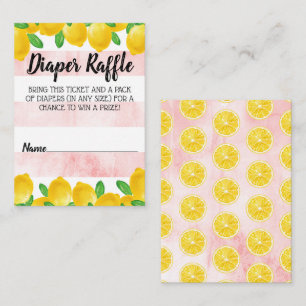 Waterverf Lemon Tree Baby shower Diaper Raffle Informatiekaartje