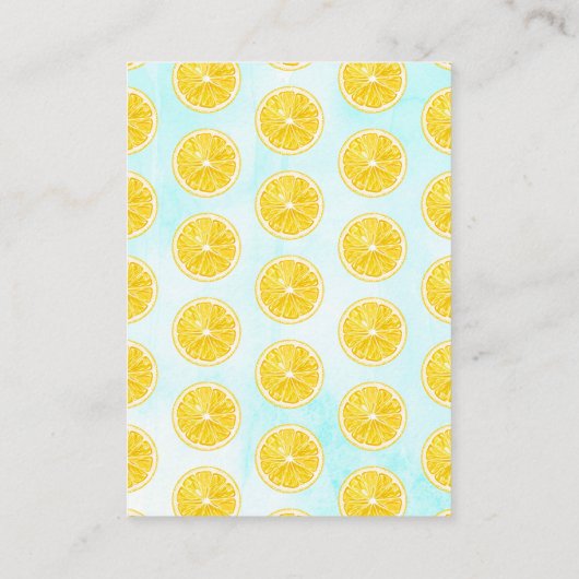 Waterverf Lemon Tree Baby shower Diaper Raffle Informatiekaartje (Achterkant)