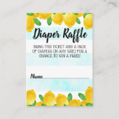Waterverf Lemon Tree Baby shower Diaper Raffle Informatiekaartje (Voorkant)