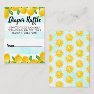 Waterverf Lemon Tree Baby shower Diaper Raffle Informatiekaartje