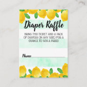 Waterverf Lemon Tree Baby shower Diaper Raffle Informatiekaartje (Voorkant)