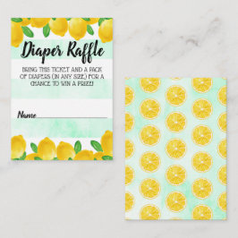 Waterverf Lemon Tree Baby shower Diaper Raffle Informatiekaartje