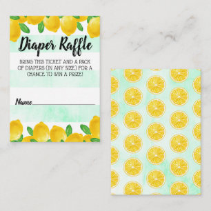 Waterverf Lemon Tree Baby shower Diaper Raffle Informatiekaartje