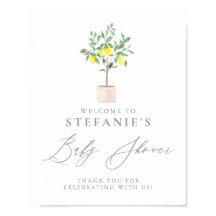 Waterverf Lemon Tree Baby shower Welkom