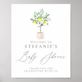 Waterverf Lemon Tree Baby shower Welkom Poster