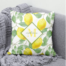 Waterverf Lemon Tree Pattern Naam en Monogram