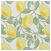 Waterverf  Lemon Tree Summery Pattern Stof (Close Up)