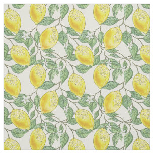 Waterverf Lemon Tree Summery Pattern Stof