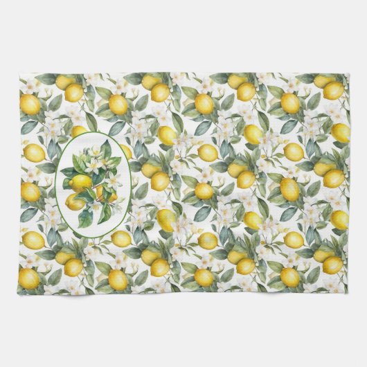 Waterverf Lemon Tree Theedoek (Horizontaal)