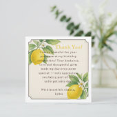 Waterverf Lemon verjaardagsfeest bedankkaart (Staand voorkant)