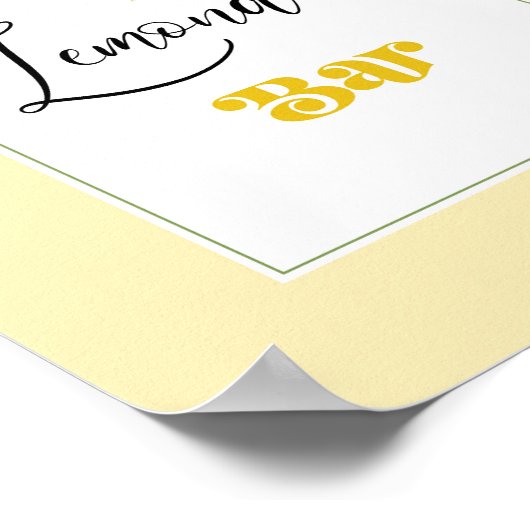Waterverf Lemon verjaardagslemonade Bar Poster (Hoek)