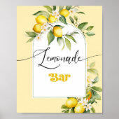 Waterverf Lemon verjaardagslemonade Bar Poster (Voorkant)