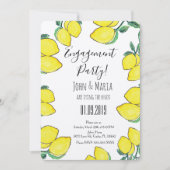 Waterverf Lemon Vine Border Engagement Party Kaart (Voorkant)