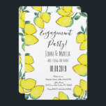 Waterverf Lemon Vine Border Engagement Party Kaart<br><div class="desc">Verloving Uitnodigingen met de Waterverf van de hand Lemon</div>