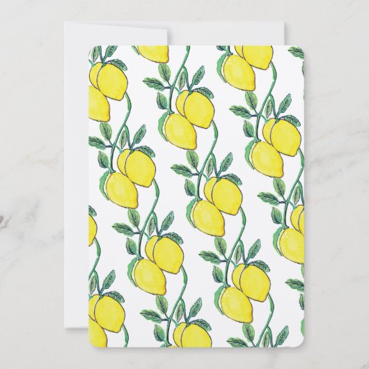 Waterverf Lemon Vine Bunch Engagement Party Kaart (Achterkant)