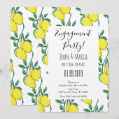 Waterverf Lemon Vine Bunch Engagement Party Kaart (Voorkant / Achterkant)