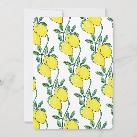 Waterverf Lemon Vine Greenery Engagement Party Kaart (Achterkant)