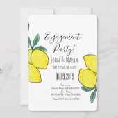 Waterverf Lemon Vine Greenery Engagement Party Kaart (Voorkant)