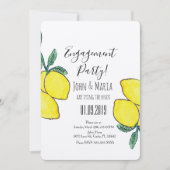 Waterverf Lemon Vine Greenery Verloving Kraft Kaart (Voorkant)