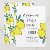 Waterverf Lemon Vine Greenery Verloving Kraft Kaart (Voorkant / Achterkant)