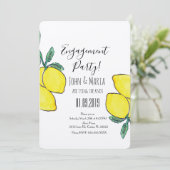 Waterverf Lemon Vine Greenery Verloving Kraft Kaart (Staand voorkant)