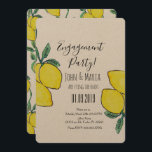 Waterverf Lemon Vine Greenery Verloving Kraft Kaart<br><div class="desc">Verloving Uitnodigingen met de Waterverf van de hand Lemon</div>