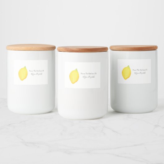 Waterverf Lemon Voedselcontainer Etiket (Flessen)