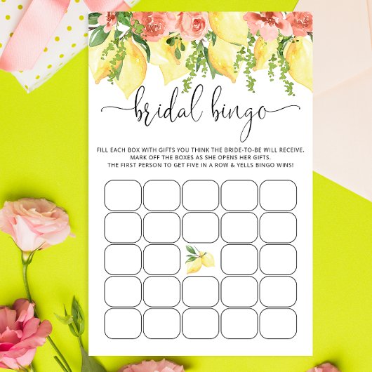 Waterverf Lemon Vrijgezellenfeest Bingo Spel