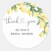 Waterverf Lemon Vrijgezellenfeest Hartelijk dank Ronde Sticker (Voorkant)