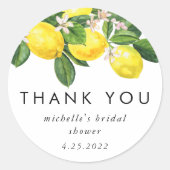 Waterverf Lemon Vrijgezellenfeest Hartelijk dank Ronde Sticker (Voorkant)