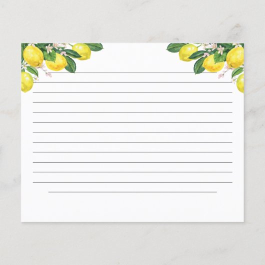 Waterverf Lemon Vrijgezellenfeest Recipe (Achterkant)