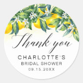 Waterverf Lemon Vrijgezellenfeest Ronde Sticker (Voorkant)